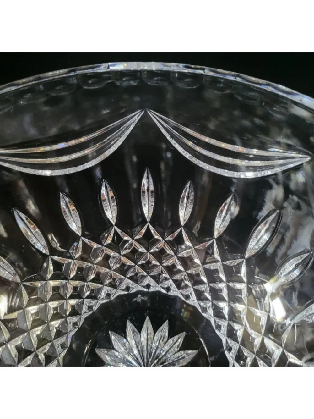 Vintage Waterford Prentiss 9.75-Inch Crystal Bowl Cross-Cut Ribbon Design *Read